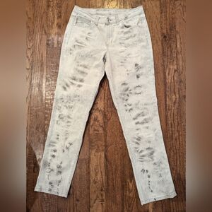 Calvin Klein Jeans - Womens white & gray Tie Dye slim fit Jeans Size 31 -12